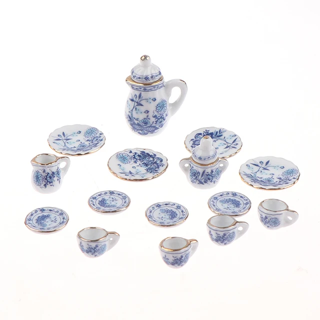 Mini Ceramic Tea Set for Dollhouse 6