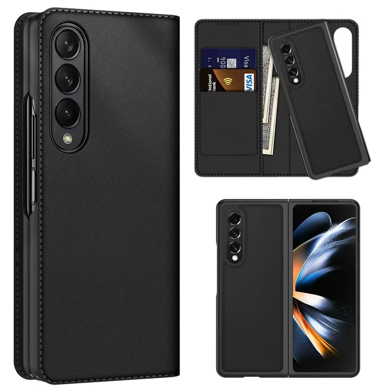 

For Samsung Galaxy Z Fold 4 5G Case Genuine Leather Texture Protection Flip Cover Capa Fundas for Samsung Z Fold 4 5G Fold3