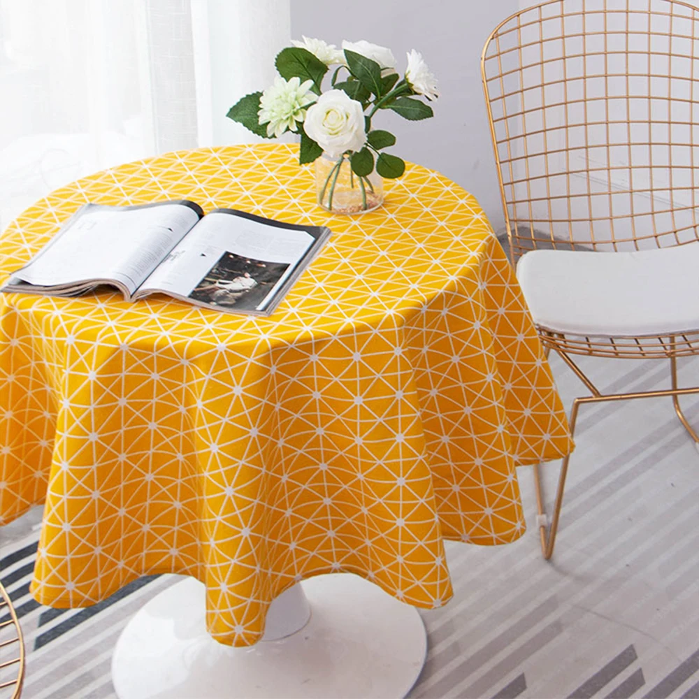 Nordic Round Tablecloth Cotton Linen Washable Hotel Banquet Table Cloth for Wedding Party Christmas Table Cover Home Dec 3