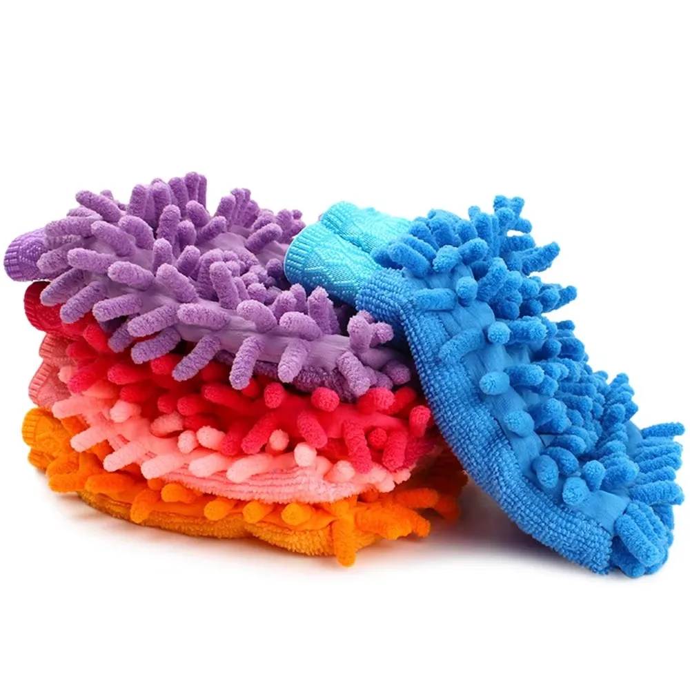 Car Wash Gloves Chenille Coral Mitt Soft Anti-scratch for Car Wash Multifunction Thick Cleaning Glove Wax Detailing Brush