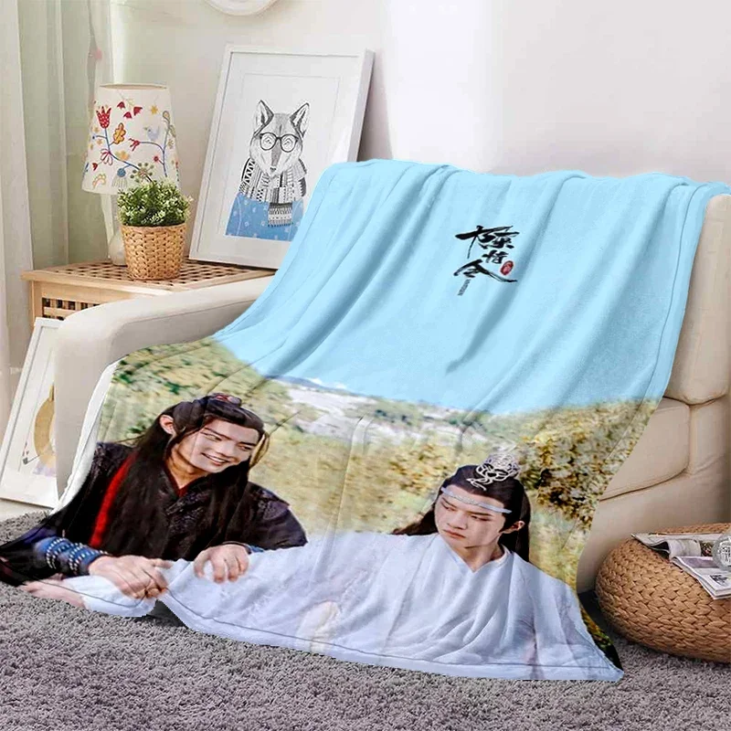 Drama The Untamed xiao zhan wang yi bo Soft Throw Blanket Throw Blanket Soft Cartoon Printed Bedspread Bedspread Sofa Gift 6