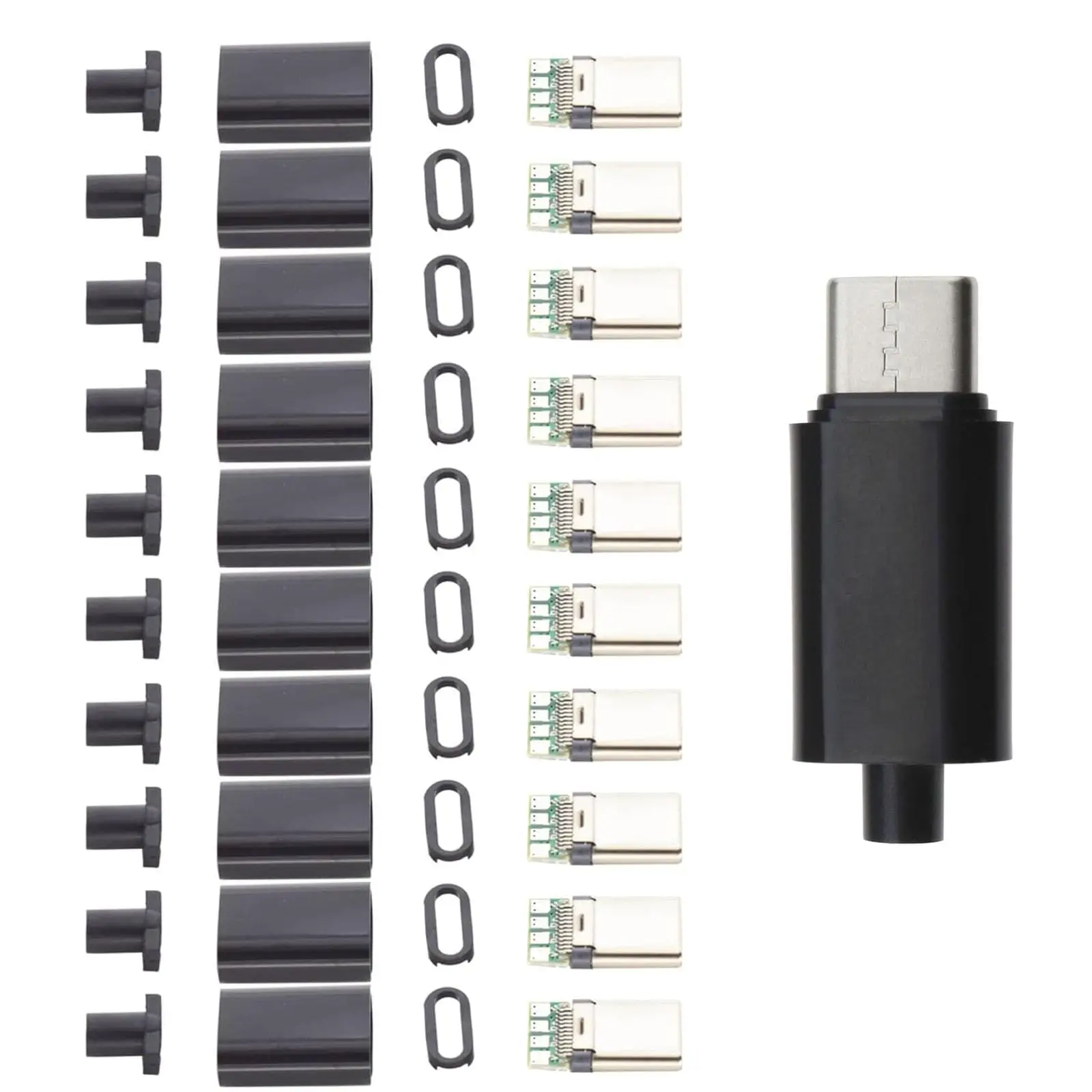 10pcs ประเภท C usb3.1 3A Fast CHARGING USB ตัวเชื่อมต่อชายแจ็คปลั๊กไฟฟ้าเทอร์มินัลเชื่อม DIY ข้อมูลสายเคเบิลอุปกรณ์เสริม 1
