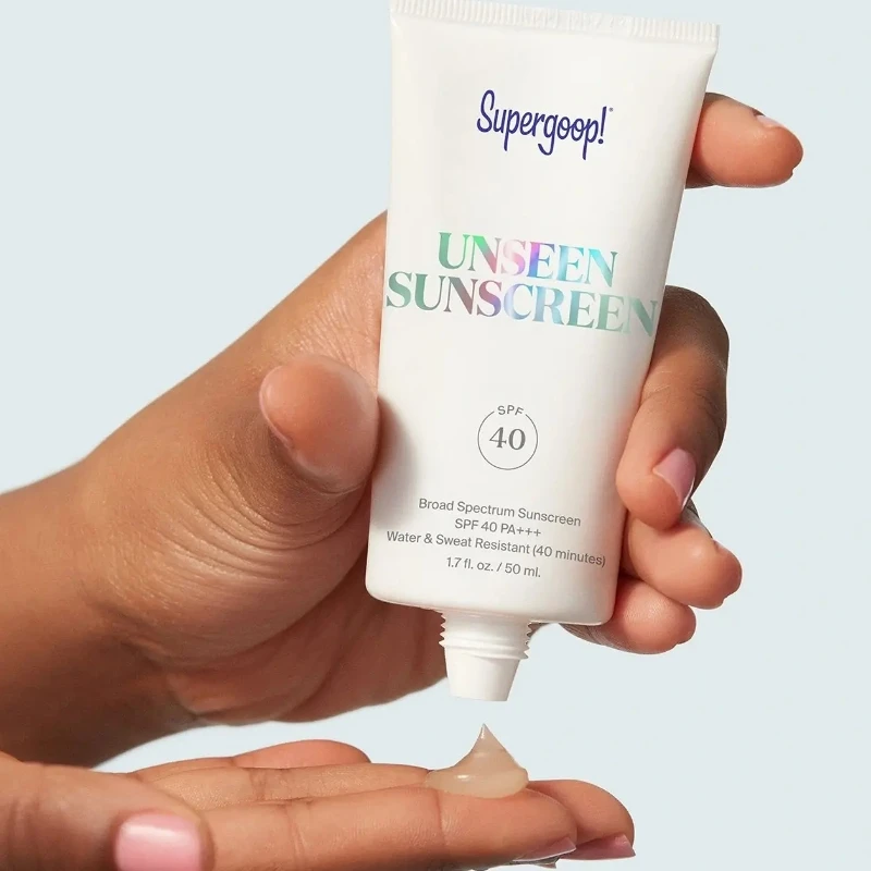 Supergoop Unseen Sunscreen Broad Spectrum Glowscreen Body Sunscreen SPF40 UV Protector Face Primer Base Cosmetic 50ml sun stick sunscreen