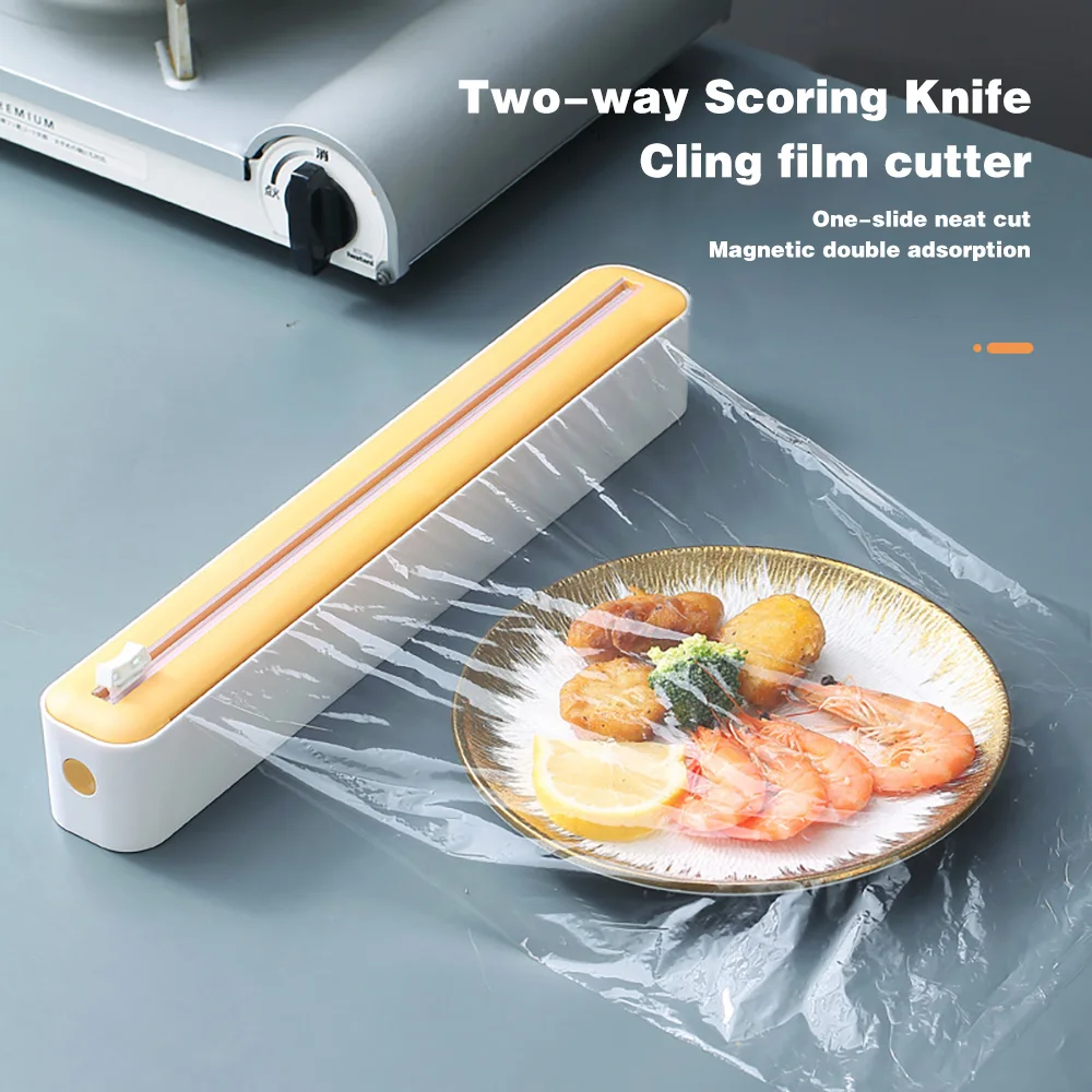 2in1PlasticWrapDispenserClingFilmDispenserCutterSaranWrap