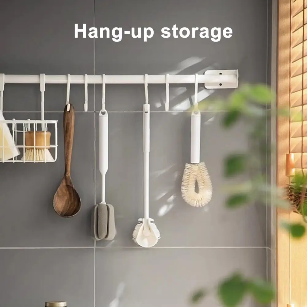 5Pcs 29cm 360 Degree Flexible Silicone Bottle Brush With Long Handle Soft Bristle Cup Brush 360 Degree Rotating Cleaning Brush