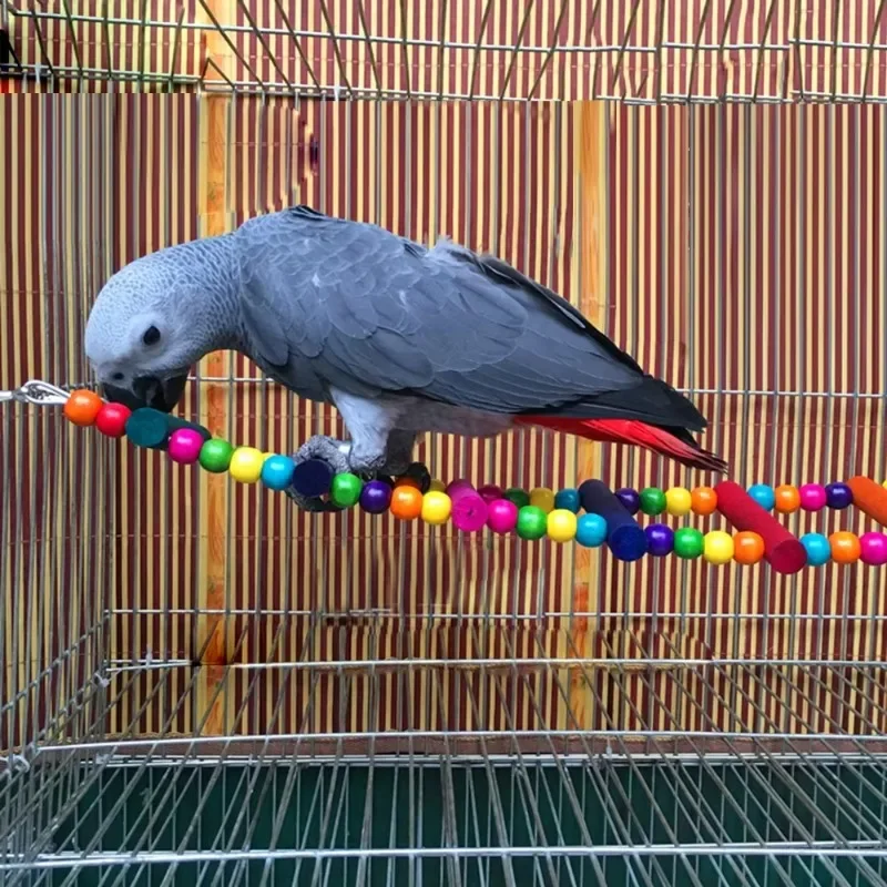 Birds Pets Parrots Ladders Climbing Toy Hanging Colorful Balls Natural Wood Chew Toys Swing Bridge parrot toy,bird toy,bird swing toy