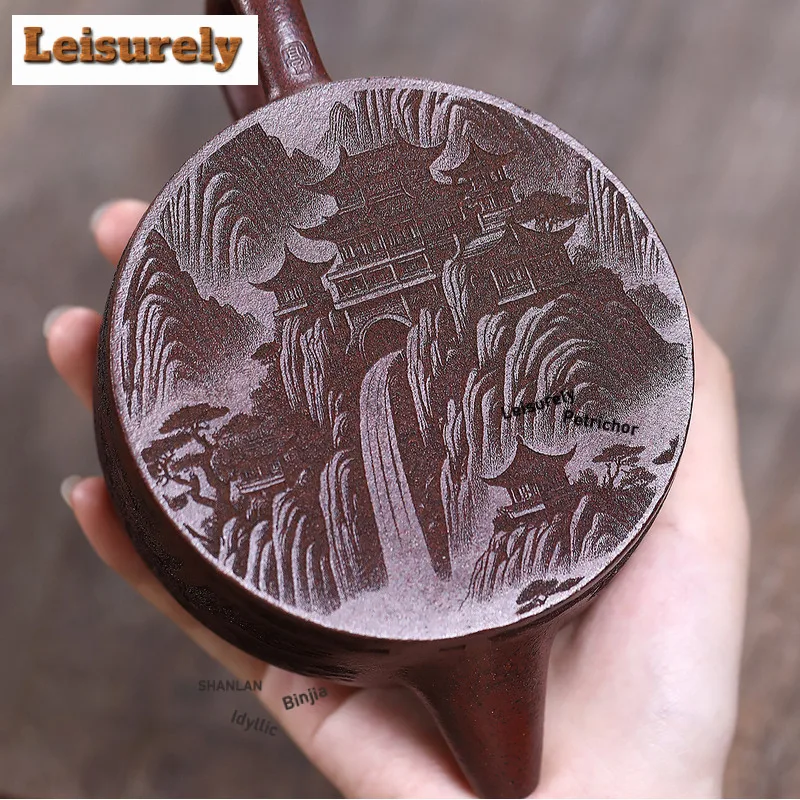 300ml High-end Yixing Purple Clay Teapots Handmade Large Caliber Pot Raw Ore Sweaty Mud Kettle With Infuser Chinese Zisha Teaset