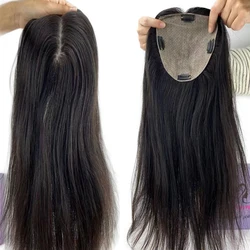 Scalp Base Toupee Virgin Asian Human Hair Women Topper Skin Overlay Fine Clip in Hairpiece Straight Wavy Black Brown