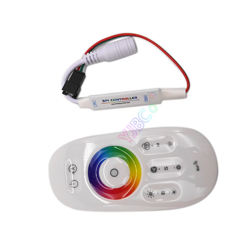 Mini SPI RGB LED Controller DC5V 12V 24V 2.4G RF touch panel Full Color dimmer for WS2812B WS2813 WS2815 Pixels LED Strip Light