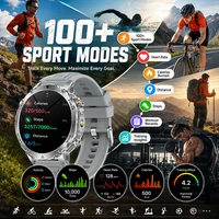 Montre connectée de sport militaire pour hommes, avec grande batterie de 1400mAh, GPS extérieur, lampe de poche, étanche IP68, appels Bluetooth, AMOLED, nouvelle collection 5
