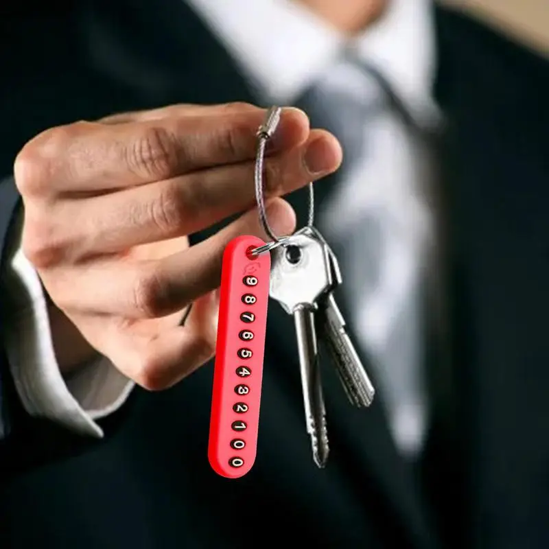 Anti Lost Phone Number Plate Car Keychain Pendant Auto Vehicle Phone Number Card Keyring Key Chain Car Interior Decoration