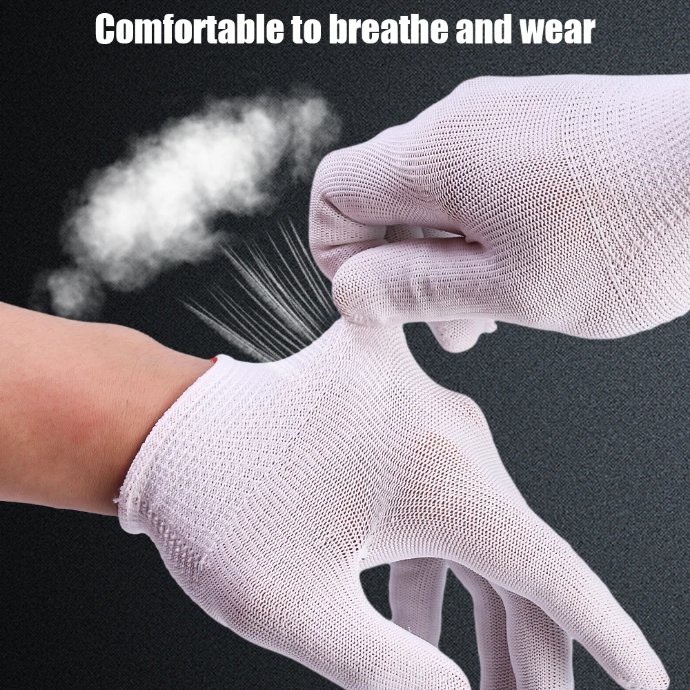Gant ménagevaisselle,Gants de travail légers en nylon fin non ald,gants de couture en coton