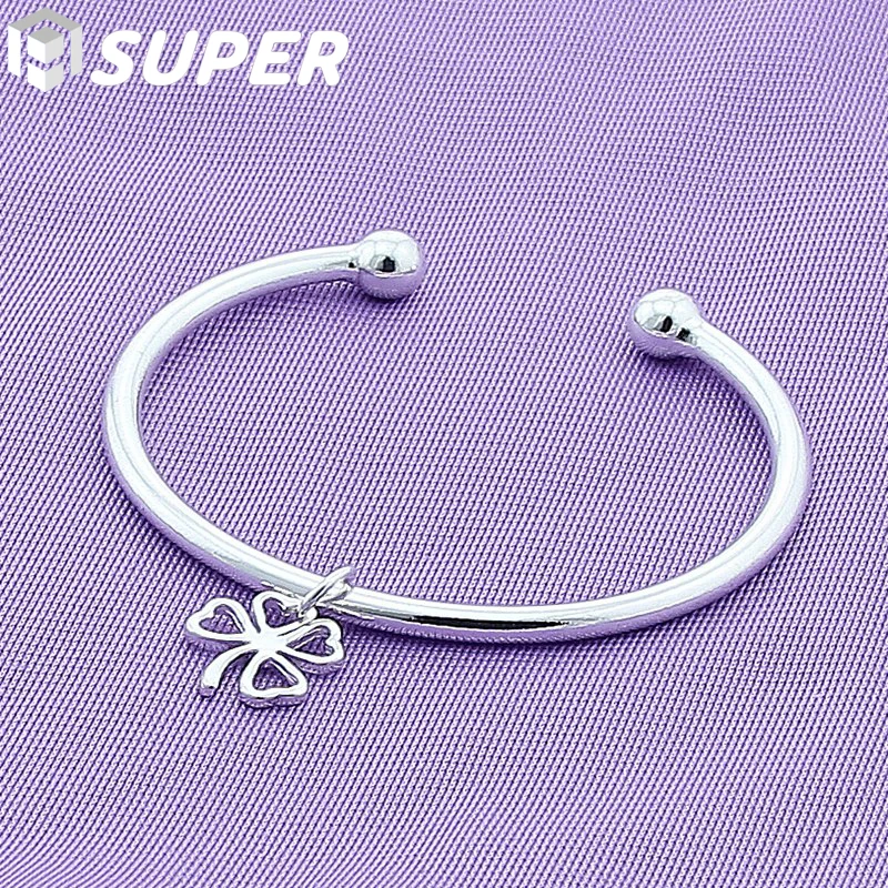 

Браслет-манжета DOTEFFIL женский из серебра 925 пробы, с четырехлистным клевером, модное Ювелирное Украшение для свадебной церемонии