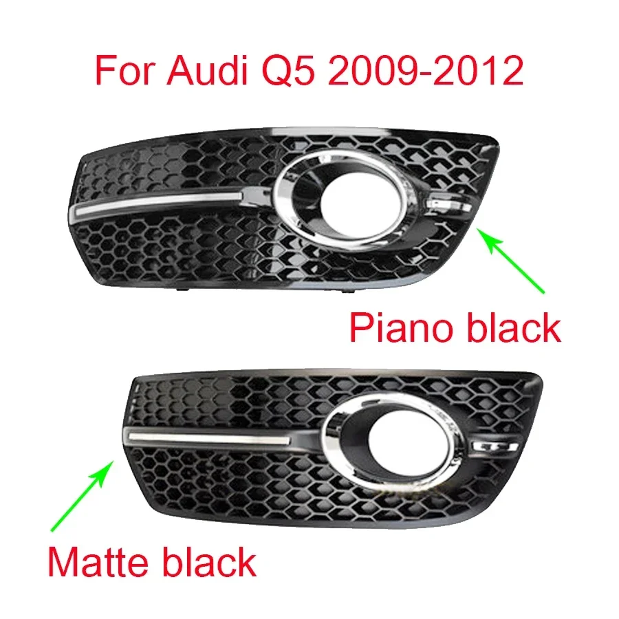 

2PCS For AUDI Q5 2009 2010 2011 2012 High quality Front Bumper Lower Honeycomb Side Grill black Fog Light Cover Grille