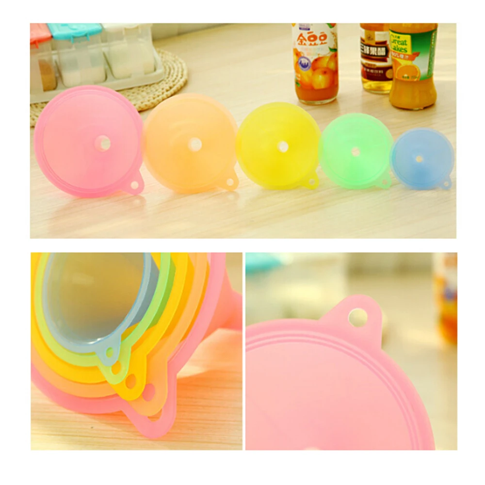 Kitchen Mini Funnel Bar Wine Flask Funnels Food-grade Material 5pcs/set kitchen funnel