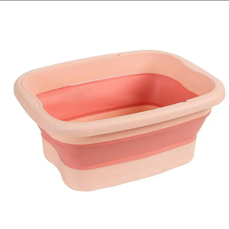 Folding foot soaking bucket household footbath dormitory students massage health plastic footbath portable thickened foldable foot bath