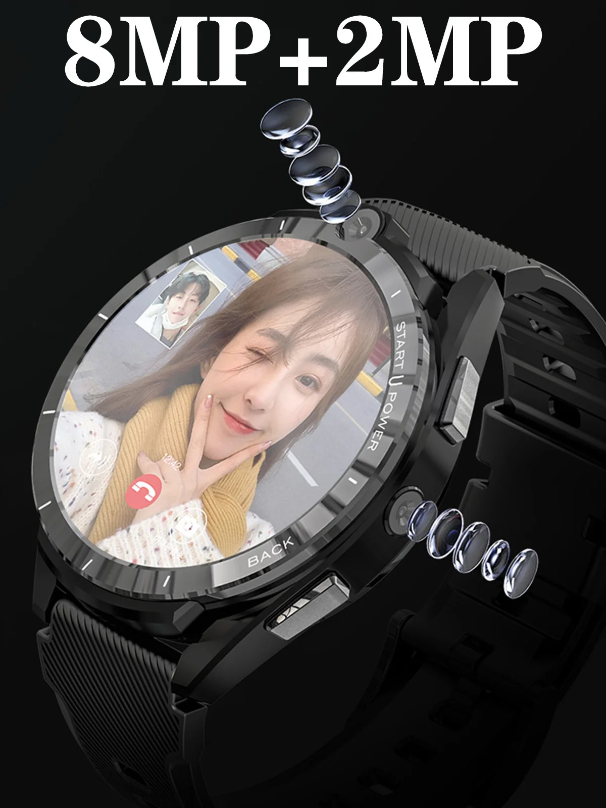Ʈ ġ  GPS  6G 128G Smartwatch 2022 ȵ̵ 11 SIM ī 8 ھ 8MP ī޶ 900mAh 1.6 ġ 400*400 ȼ Ǹ