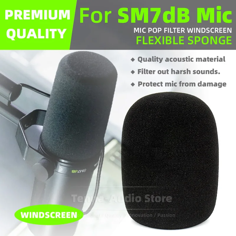 SHURE SM7dB SM7 SM 7dB 마이크 방풍 팝 필터 폼 마이크 스크린 앞유리 커버, 앞유리 보호 스폰지 쉴드