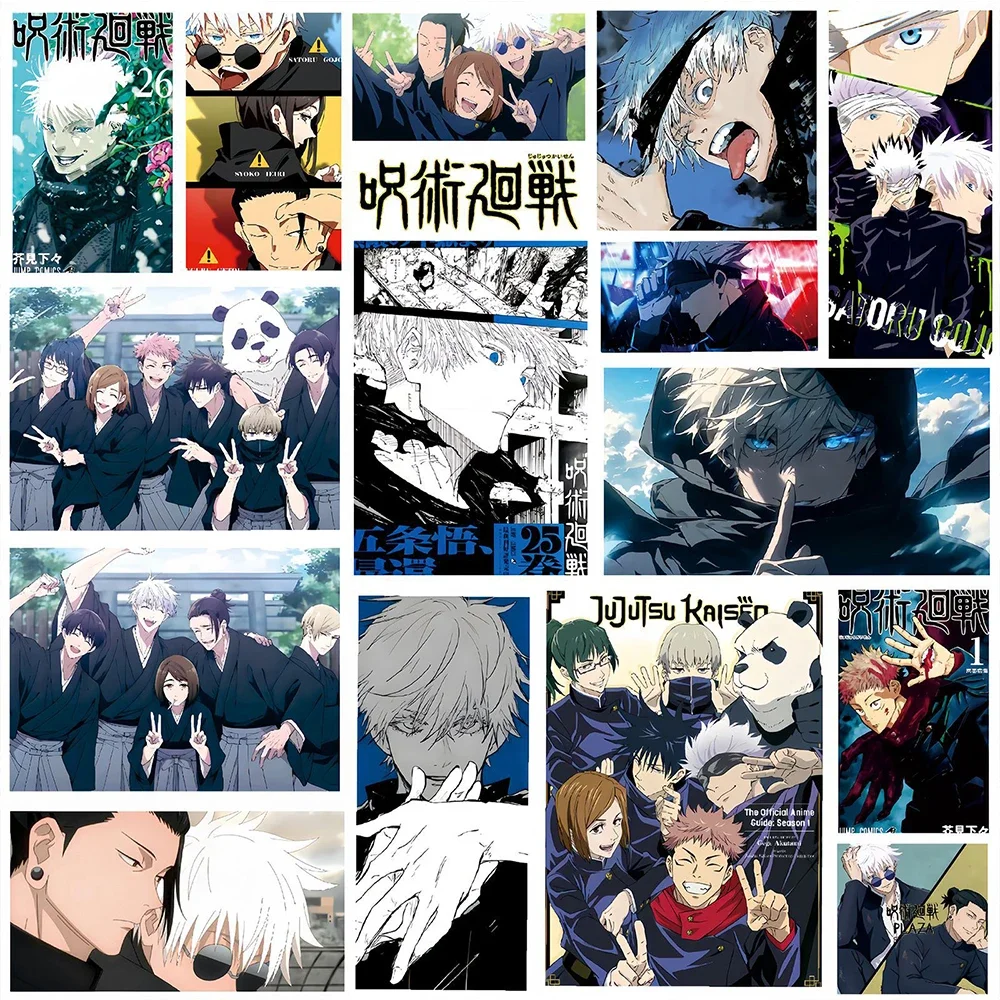 Cartoon Stickers Jujutsu Kaisen Stickers DIY Laptop Skateboard Kids Cool Sticker Itadori Yuji Satoru Gojo Anime Decal Toys 10/30/80pcs