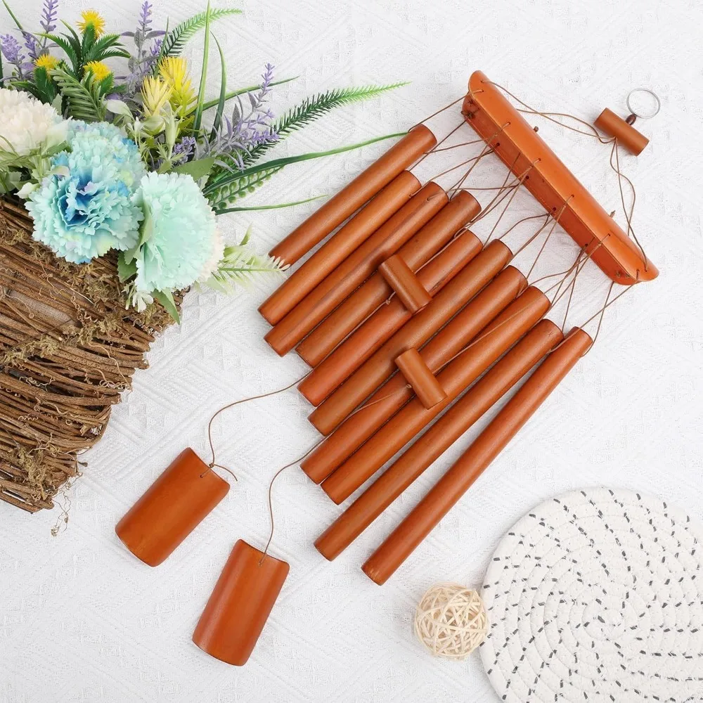 Wind Chimes for Outside,Sympathy Wind Chimes Bamboo Windchimes Outdoors,Decoration for Patio Porch Garden Backyard