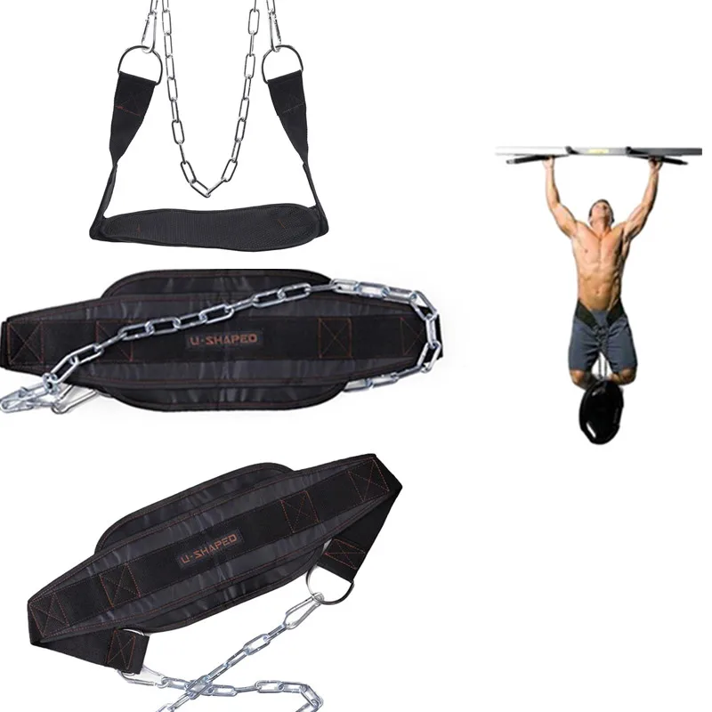 Weight Lifting Belt Chain Dipping Belt For Pull Up Chin Up Kettlebell Barbell Fitness Bodybuilding Gym