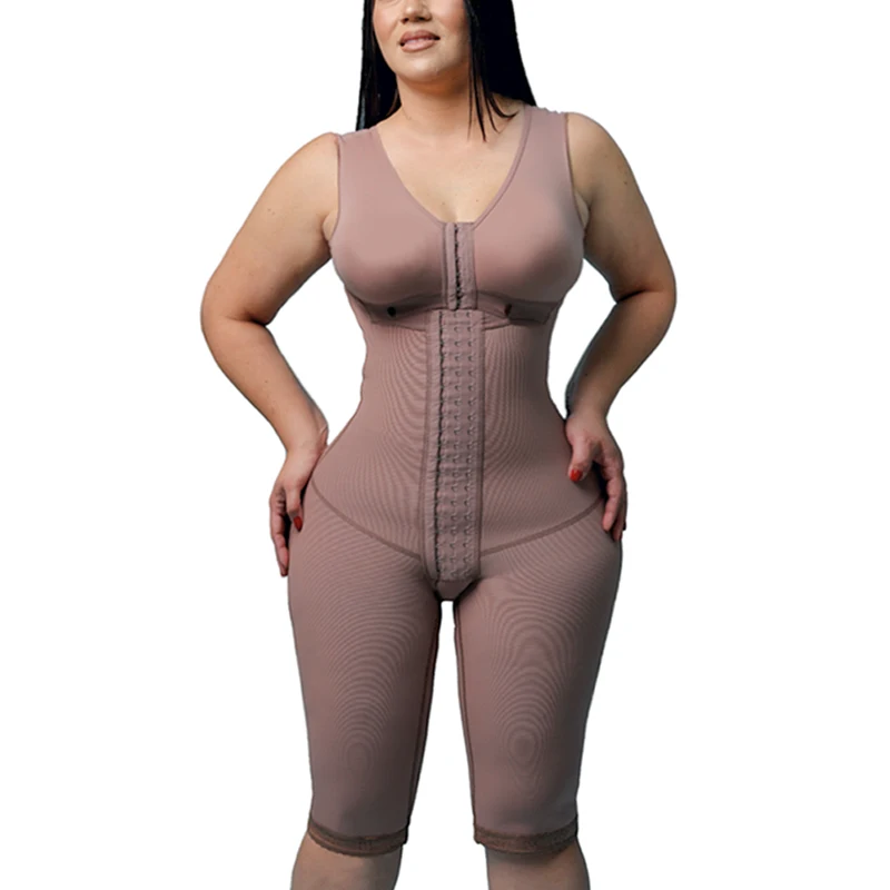 Women's Compression Shapewear Knee-length Girdle With Bra Slimming Bodysuit