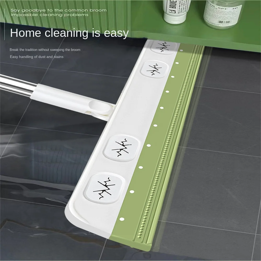 New Silicone Broom Lengthen Floor Cleaning Squeegee Pet Hair Dust Brooms Bathroom Floor Wiper Household Cleaning Tools