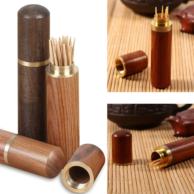 Portable Wood Toothpick Holder Container Living Room Mini Toothpick Storage Box Pocket Tooth Pick Dispenser Bucket.jpg