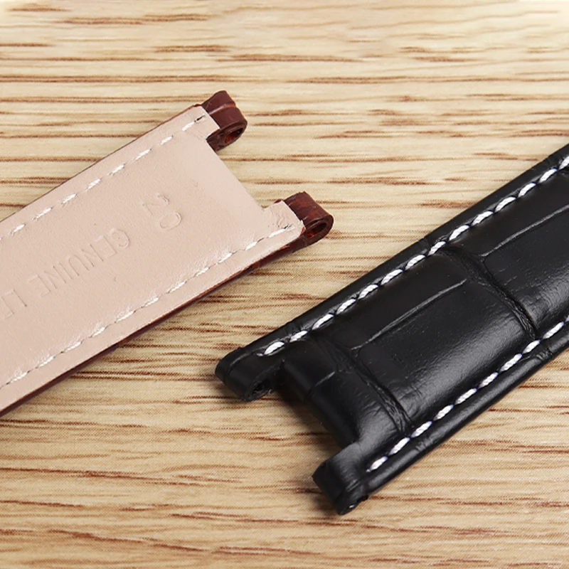 Pulseira de Couro Genuíno para gc Pulseira 22*13 mm 20*11 mm 20*12 mm 16*6.5 mm Entalhado Cinta Withstainless Borboleta Fivela Aço - Image 6