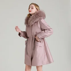 Real Rex Rabbit Fur Coat Female Jacket Warm Winter Clothes Women Hooded Parkas Woman Raccoon Dog Fur Collar BN9918-1C Pph1604