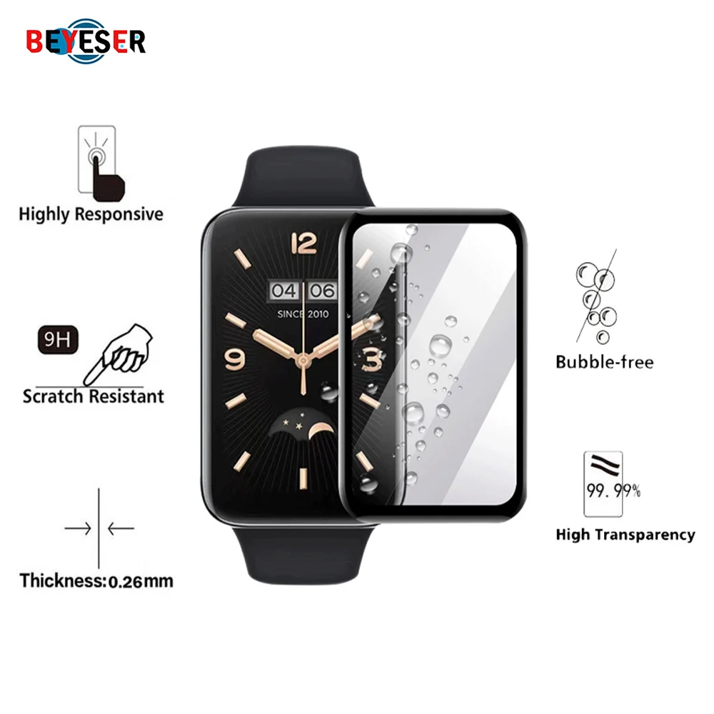 

3 Pcs Screen Protective Film For Xiaomi Band 7 Pro Anti-scratch Durable 3D Curved Composite Film Smart Watches Protect Accessori