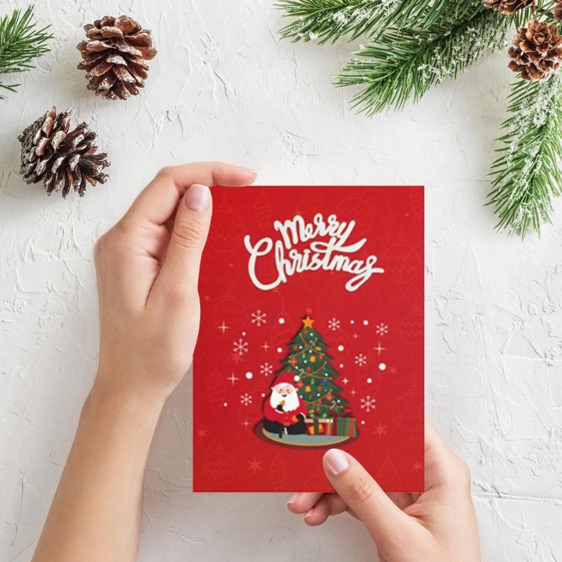 3D Popup Christmas Greeting Card with Light and Music Invitation Postcard Festives Holiday Card for Family and Friend