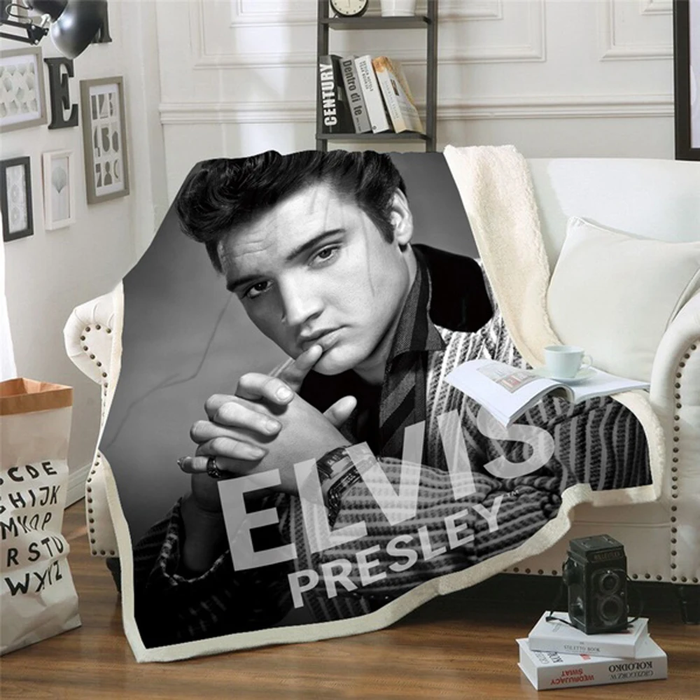 

Одеяло Elvis Presley с 3D принтом для кровати, толстое одеяло для пешего туризма и пикника, модное флисовое покрывало