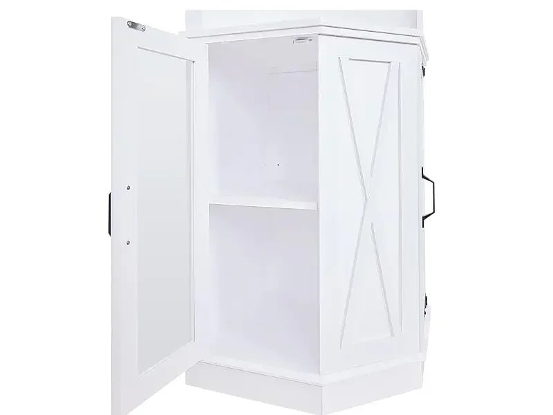 Corner Bar Cabinet with Power Outlet