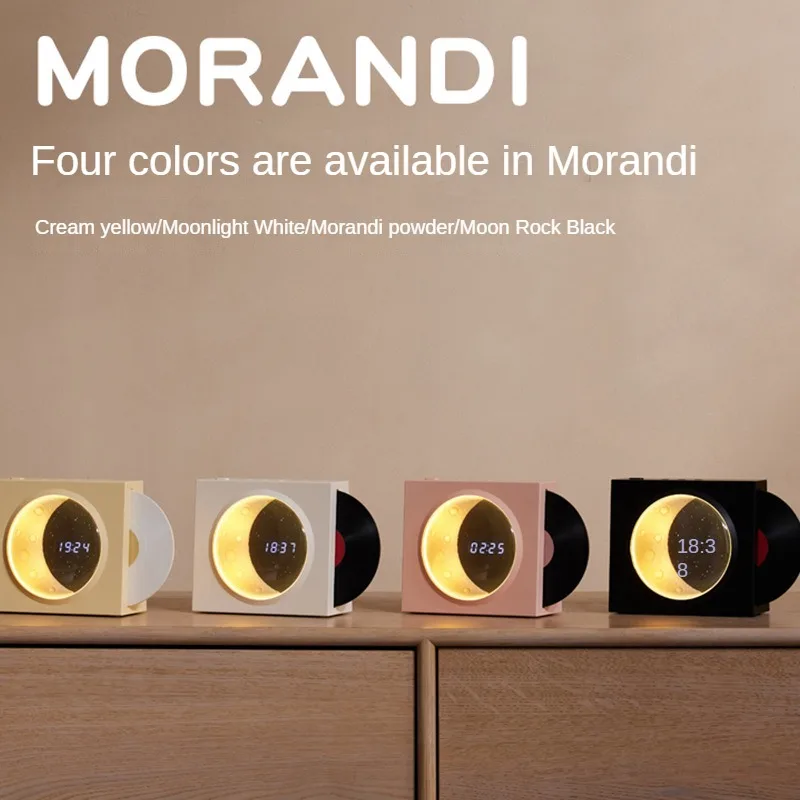 

Vintage Vinyl Record Player Range Moon Bluetooth Speaker High Definition Sound Quality Charg Music Moon Clock Starry Sky Light