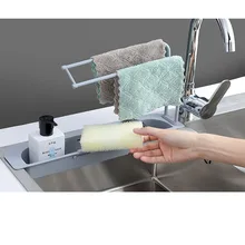 

Sink Strainer Brush Soap Holder Adjustable Telescopic Dish Drainer Towel Storage Shelf Kitchen Drain Filter Combinated organizer