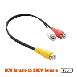 Premium RCA Y - Adapter Stereo Audio Cable - Dual Shielded - 25cm (1Female to 2Female)