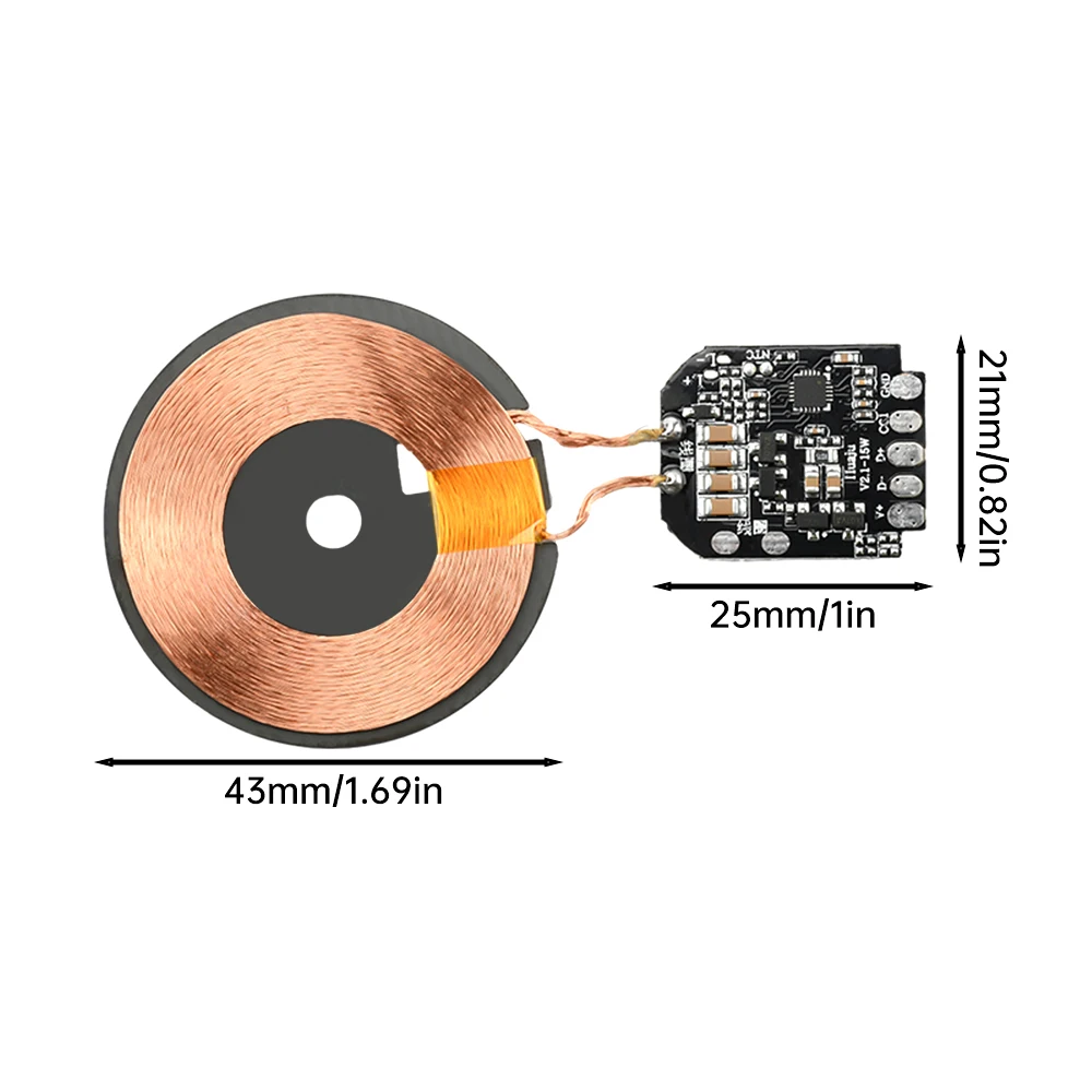 15W Wireless Charger Module with Magnetic Charging Coil (1 or 5 Pack)