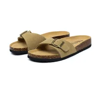 Summer Cork Slippers Men Beach Slides Shoes Woman Flat Low Heels Sandals Casual Flip Flops Cozy Nubuck Leather Clog Shoes Couple - Image 6