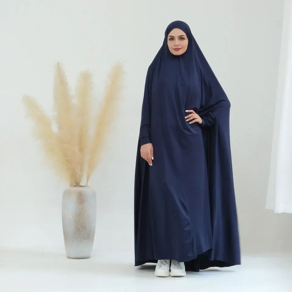 One Piece Prayer Dress for Muslim Women Jilbabs Islamic Clothing Dubai Turkey Hijab Robe Ramadan Eid Overhead Khimar Abaya Niqab