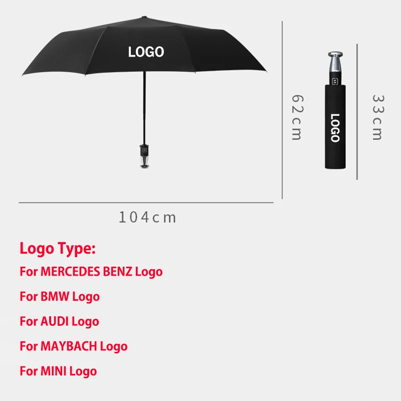 Automatic Car Badge Umbrella Rain Wind Resistant Sunscreen Auto Parasol For MERCEDES BENZ BMW AUDI MAYBACH MINI automatic umbrella,sun umbrella