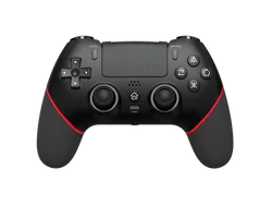 Wireless Gaming Controller with Hall Effect Joystick and Turbo Function - Bluetooth Gamepad for Enhanced Performance (Black and red)