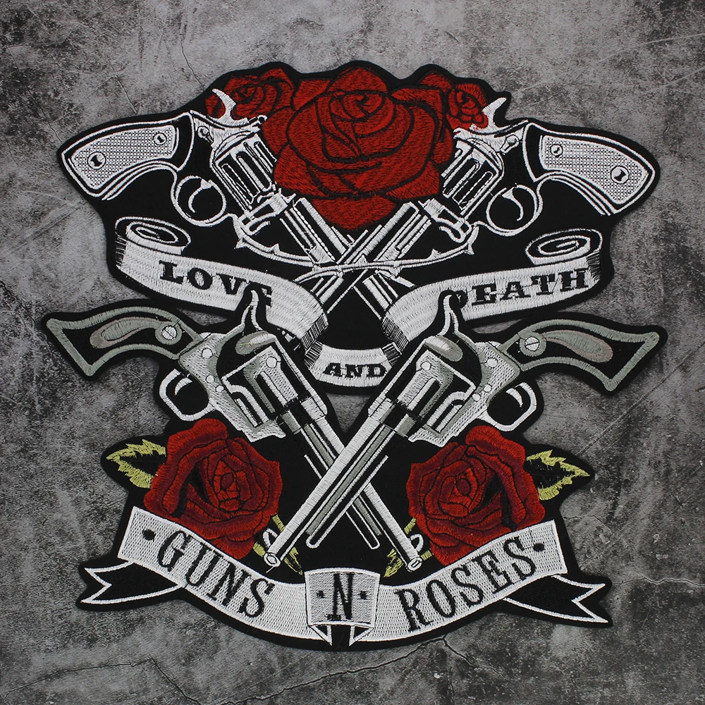 사랑과 죽음 록 밴드 패치 자수 아이언 재킷 맞춤 DIY 디자인 블랙 패브릭