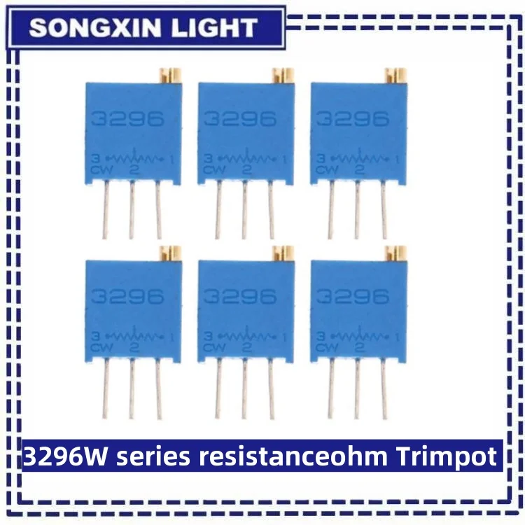 Trimmer Potentiometer 10pcs 3296W 3296 50-1M ohm 103 100R 200R 500R Trimpot Trimmer Potentiometer