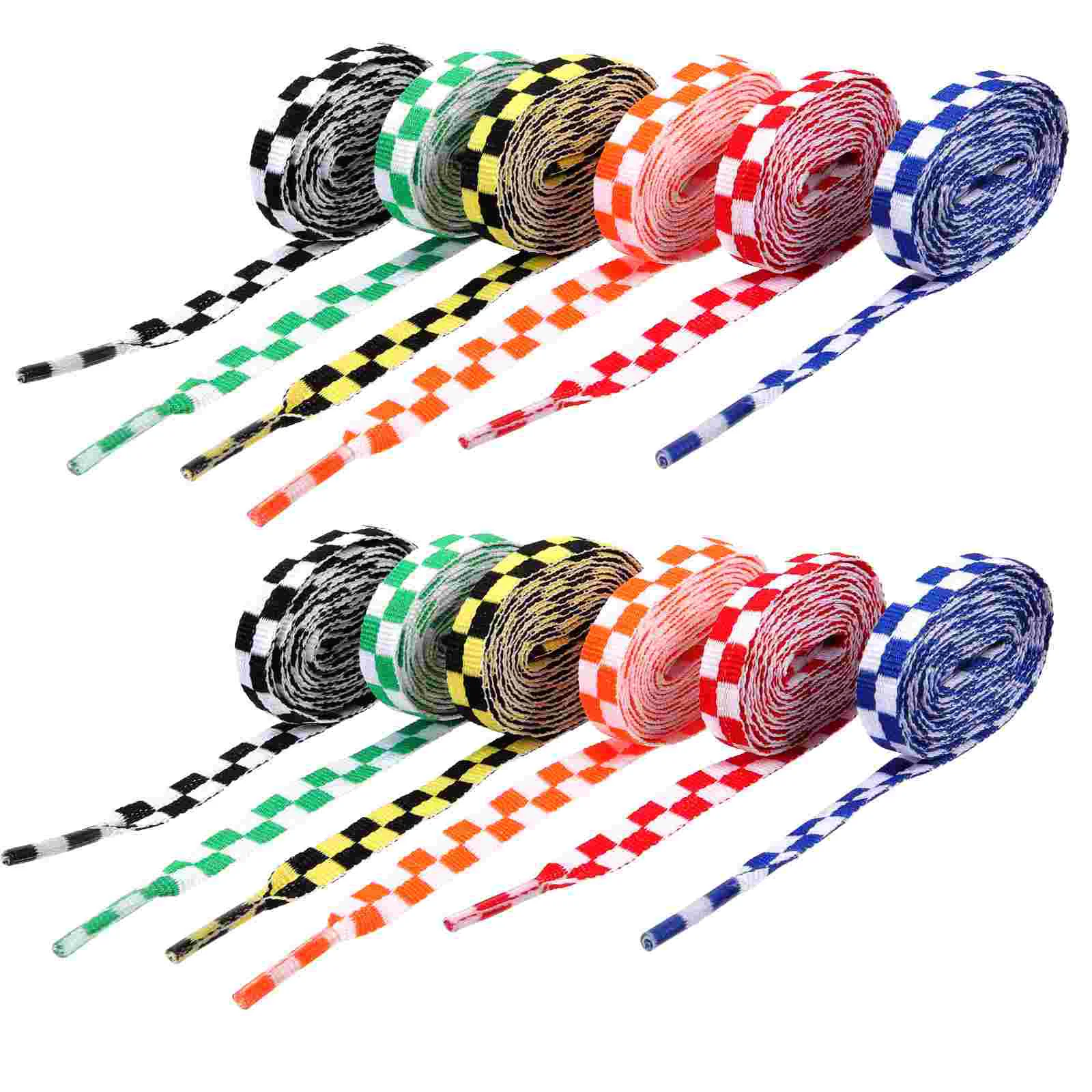 12 Pairs Shoelace Laces Replacement Sports Polyester High Density Shoestring Reusable Circular