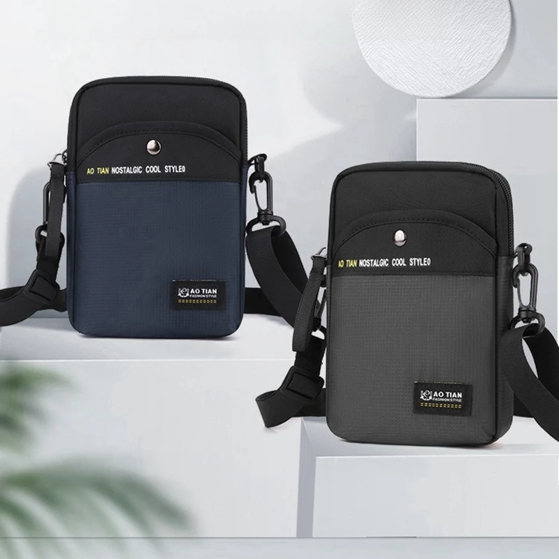 BYMONDY Mini Chest Bags for Men Outdoor Light Small Book Shoulder Crossbody Bag Oxford Fabric Waist Pack Sports Men Sling Bags