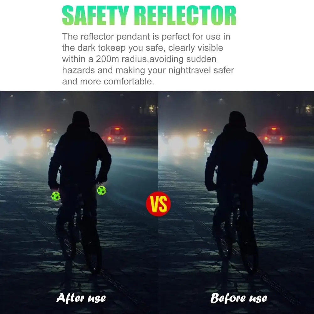 Football Party Toys 10PCS Football Reflective Keychain for Kids Night Safety Key Chain for Bags Backpack Pendant Reflector Things Traffic S Z9S0
