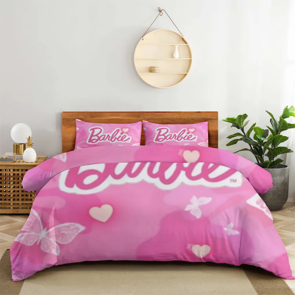 Barbie Bed Sheets Set Comforter Quilt Cover Duvets Double Bedding