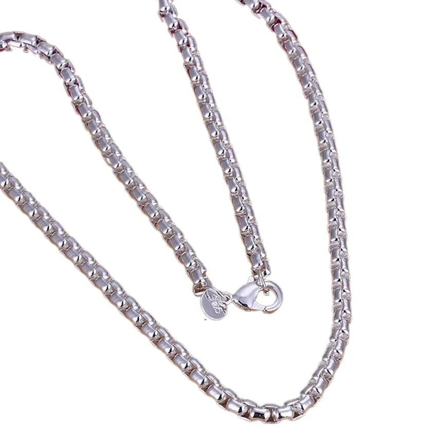 925 Sterling Silver Necklace round box chain wedding noble charm exquisite luxury fashion Women men jewelry 45-60cm silver necklace