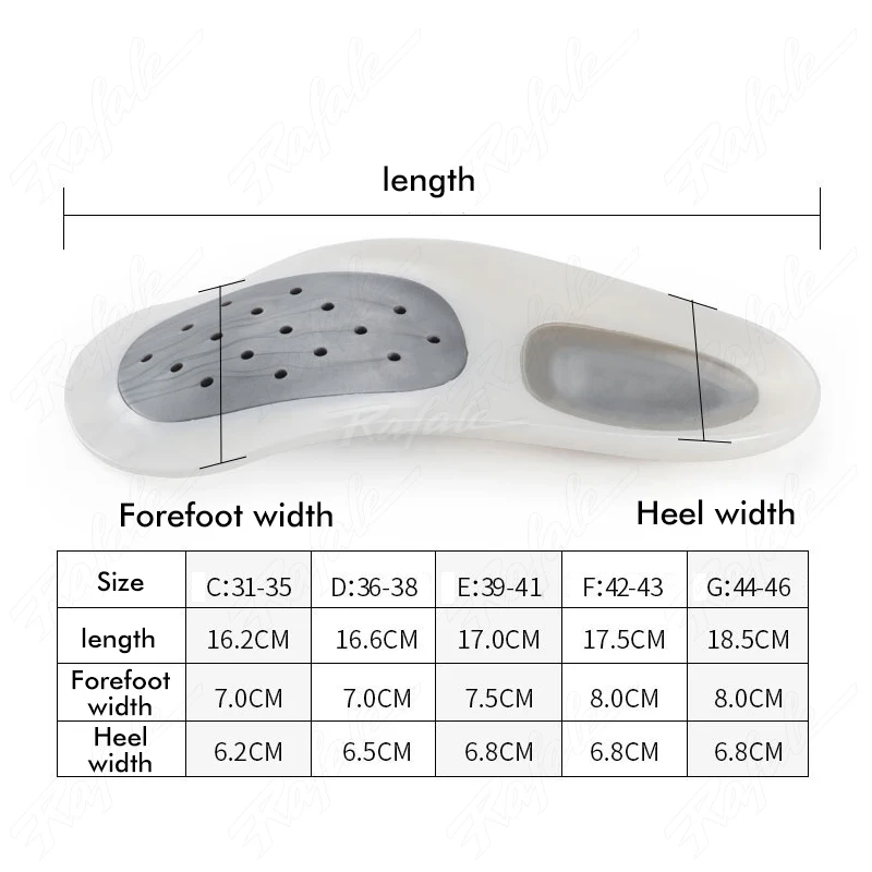 VTHRA Practical Durable Flat Feet Knock Knees Plantar Orthotics Inserts Breathable Arch Support Insole with 8 Correction Pad New